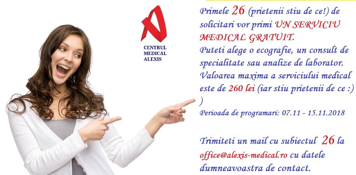 - 26 de servicii medicale gratuite la Centrul Medical Alexis - 26