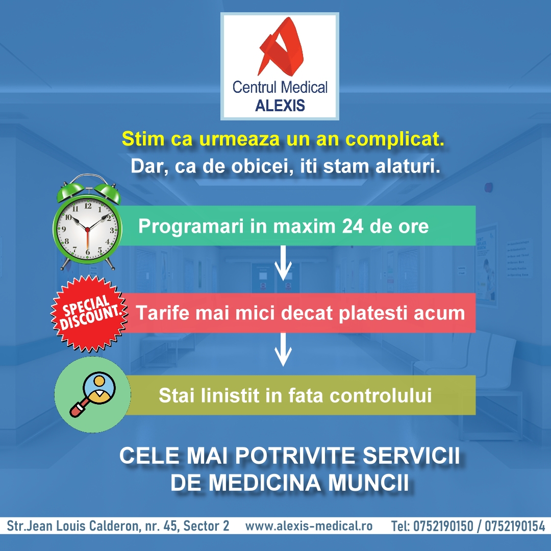 - Alexis Medical alaturi de tine Bucuresti - Pentru medicina muncii, ca întotdeauna, îți suntem alături
