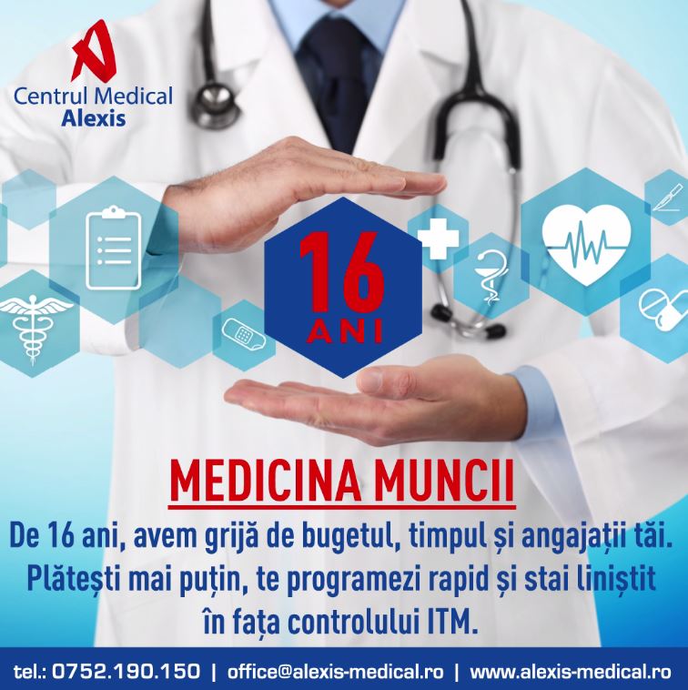 - medicina muncii de 16 ani avem grija CM Alexis Bucuresti 2020 - Vrei servicii gratuite de medicina muncii pentru 3 ani? Intra in concurs!